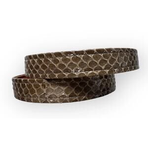 VTG Bazzani Belt Womens 30 Brown Genuine Snakeskin Gold Buckle Italian Designer